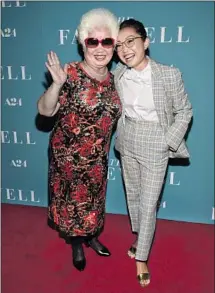  ?? Evan Agostini Invision / Associated Press ?? WANG cast her great-aunt, Lu Hong, as herself in “The Farewell” and gave her dog a cameo in the movie as well.