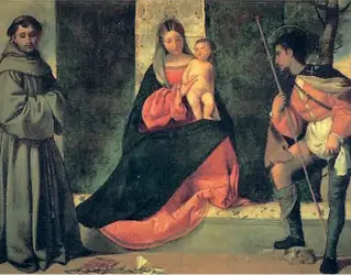  ?? Dal Prado ?? La «Madonna con bambino tra S. Antonio da Padova e San Rocco» in arrivo in Santa Giulia