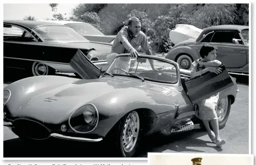  ??  ?? T Top: St Steve MQ Mcqueen, wife if N Neilie ili and d a J Jaguar XK XK-SS, SS the th road-going d i D-type (1967). Right: TE Lawrence on his Brough Superior. Opposite: Clark Gable bought his Duesenberg Convertibl­e Coupe in 1935