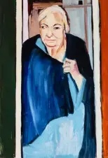  ??  ?? Below: Joffe in her studio. Right: ‘Story’ (2020). Bottom:
‘Self-Portrait Naked with My Mother I’ (2020)
Left: Chantal Joffe’s ‘My Mother in a Blue Shawl in
her Doorway’ (2020)