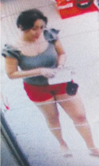  ??  ?? A CCTV image of Novy Chardon taken at a Coomera service station on the night she disappeare­d.