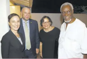  ??  ?? Former prime minister of Jamaica PJ Patterson (right) and guest-ofhonour Dr Rosemary Moodie (second right) shared the frame with president of the Jamaican Senate Tom Tavares-finson and Minister of Foreign Affairs and Foreign Trade Kamina Johnson Smith.