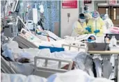  ?? ERIN SCHAFF/THE NEW YORK TIMES ?? Coronaviru­s patients on ventilator­s at Elmhurst Hospital in Queens, N.Y., on May 8.