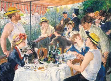  ?? Corbis ?? „Das Frühstück der Ruderer“(1880–81) von Renoir zeigt die Terrasse des Restaurant­s Fournaise an der Seine.