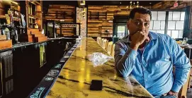  ?? Nick Sambides/Hearst Connecticu­t Media ?? Owner Leonardo Carreño takes a break from prep work at his Bistro Mediterran­ean & Tapas Bar at 1015 Bridgeport Ave. in Milford on April 8.