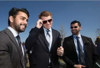  ?? AMBER BRACKEN/THE CANADIAN PRESS FILE PHOTO ?? Wildrose Leader Brian Jean, centre, was once a Tory MP. The median age of Albertans is 37. Polls show the younger the electorate, the better the Liberals, NDP and Greens fare against the Tories, writes Chantal Hébert.