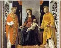  ?? L’opera ?? La Pala con la Madonna con Bambino, meglio nota come Pala dei Mercanti, custodita alla Pinacoteca