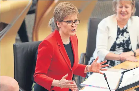  ?? Picture: PA. ?? Nicola Sturgeon defending her government’s record at First Minister’s Questions.