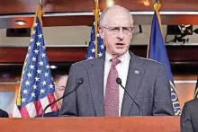  ?? [AP PHOTO] ?? House Agricultur­e Committee Chairman Mike Conaway, R-Texas, speaks about the farm bill during a news conference on Capitol Hill in Washington.