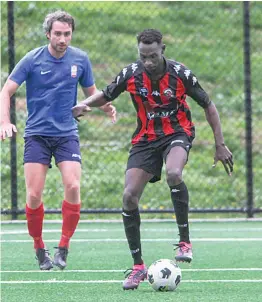  ?? ?? Sam Gatpan shows control against Old Scotch during Saturday’s game.