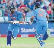  ?? BCCI ?? ▪ Shikhar Dhawan (left) and Suresh Raina gave India a good start in the third T20I against South Africa, in Cape Town on Saturday.