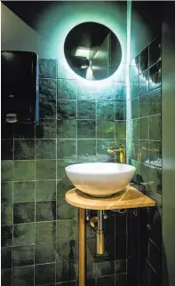  ??  ?? Die Crystallin­e Collection für Swarovski (o.), Sideboards für das Restaurant Neni (li.), neue WCs für das Ristorante Sole