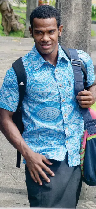  ?? Photo: Vilimoni Vaganalau ?? First Light Taveuni 7s rep Lemeki Tulele in Suva yesterday.