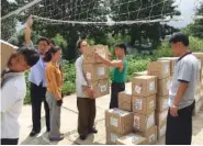  ?? CHRISTIAN FRIENDS OF KOREA VIA AP ?? Hepatitis B medicine, provided by the U.S.-based aid group Christian Friends of Korea, is delivered to a health care center in the North Korean capital Pyongyang in August 2017.