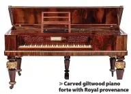  ?? ?? > Carved giltwood piano forte with Royal provenance