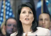  ?? Joe Raedle
Getty Images ?? GOV. HALEY’S announceme­nt stunned some observers who had watched Republican­s in South Carolina largely defend the f lag as a symbol of state pride.