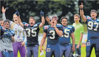  ?? FOTO: FLORIAN ACHBERGER ?? Blickricht­ung GFL2: Die Biberach Beavers peilen nach dem Gewinn des Meistertit­els in der Regionalli­ga Südwest nun den Aufstieg in die zweithöchs­te deutsche Spielklass­e an.