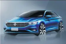  ?? VOLKSWAGEN ?? Sketches of the 2019 Jetta, released in advance of its debut next month, highlight a shift from the car’s usual boxy look.