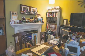  ??  ?? Catherine Kuo’s desk remains untouched in the family’s Dublin home. She died in March after being hit by a vehicle while volunteeri­ng at a food distributi­on event at a Dublin middle school.