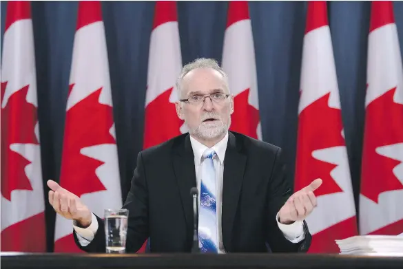  ?? — THE CANADIAN PRESS ?? Auditor general Michael Ferguson took the Department of National Defence to task in his latest report issued Tuesday.