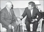  ?? Associated Press ?? PRESIDENT KENNEDY’S summit with Soviet leader Nikita Khrushchev is widely regarded as a disaster, setting the stage for crises to come.