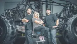  ??  ?? Ryan, Krysten and Adam Anderson all drive trucks for the Monster Jam tour.