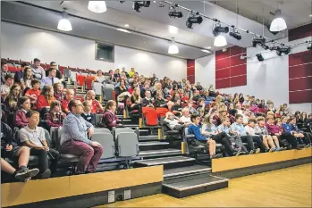  ??  ?? Arran pupils attend a kick-start day to learn about the tuition programme.