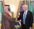  ?? AP ?? Bin Salman mit Trump.