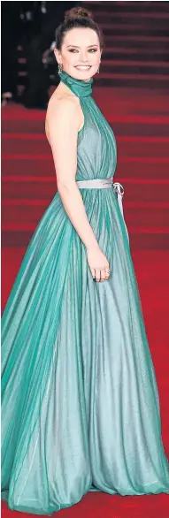  ??  ?? Green goddess... Daisy Ridley dressed in emerald