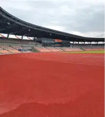  ??  ?? ANG track oval na gagamitin sa closing ceremony ng 30th SEA Games sa New Clark City sa Pampanga.
