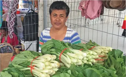  ?? Photo: Frederica Elbourne ?? Raijieli Lako of California Road, Lautoka, travelled to Suva yesterday to trade at the Fiji Sports Council’s market day.