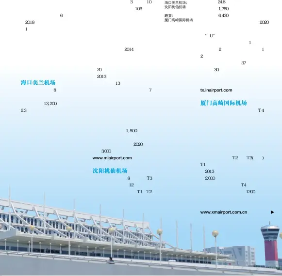  ??  ?? 海口美兰机场； 沈阳桃仙机场 跨页： 厦门高崎国际机场