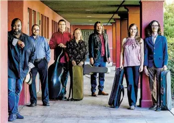  ?? GARY PAYNE ?? The Agave baroque ensemble of San Francisco with counterten­or Reginald L. Mobley (far left). Mobley and the group have released three CDS together, and Mobley’s first solo album will come out this summer.