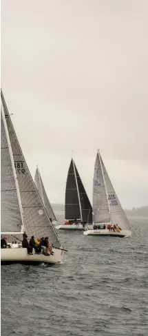  ??  ?? Thirteen J/35s on the starting line of the 2018 North American Championsh­ip at North Star Sail Club is a testament to the strength of the class, its devotees and the timeless nature of the design.