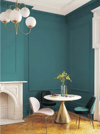  ??  ?? Dulux’s colour of the year for 2019 is Night Watch, a versatile deep green with an underlying blackness to it as well as a nod to nature’s greenness.