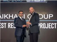  ??  ?? Shaikhani Group has won two prestigiou­s industry awards in two months after being honoured by Forbes Middle East in September.