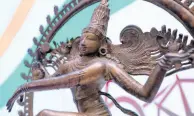  ?? AP ?? Some of the stolen objects being returned to India, including this bronze Shiva Nataraja valued at $4 million, are displayed during a ceremony at the Indian consulate in New York.