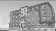  ?? ROBERTSON MARTIN ARCHITECTS ?? Rendering of a four-storey apartment building planned for a group of lots on Nelson street in Sandy Hill.