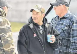  ?? DIANE CROCKER/THE WESTERN STAR ?? Todd Murphy of Summerside in the Bay of Islands was at the new long-term care site in Corner Brook on Monday to protest the lack of hiring of local ironworker­s for the steel work on the new facility.