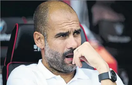  ?? FOTO: GETTY ?? Guardiola quiso contestar a los motivos que le llevaron a dejar el Bayern