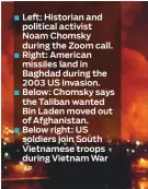  ?? AP ?? Right: American ■ missiles land in Baghdad during the 2003 US invasion.