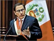  ?? ERNESTO ARIAS/EPA ?? New President Martin Vizcarra appealed for national unity and urged young Peruvians not to succumb to cynicism.