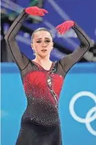  ?? ROBERT DEUTSCH/USA TODAY SPORTS ?? Kamila Valieva helped Russia win gold in the team event before news broke she had tested positive for a banned substance months before the Games.