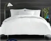  ??  ?? Real Simple® down alternativ­e comforter, $100; Bed Bath &
Beyond