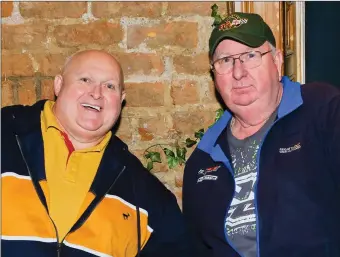  ??  ?? Anthony Whelpton and Liam Walker enjoying the ‘King’s Call’ Phil Lynnott tribute concert at the Hotspot, Greystones.