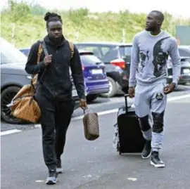  ?? FOTO PHOTO NEWS ?? Voor de training van de Rode Duivels kon Jordan gisteren meerijden met broer Romelu Lukaku.