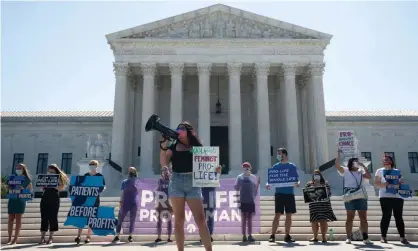  ?? Photograph: REX/Shuttersto­ck ?? ‘The anti-abortionis­ts, at their extremes, want to curtail the right to abortion for every woman, in every circumstan­ce.’ Anti-abortion campaigner­s outside the US supreme court, Washington DC.