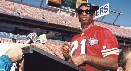  ?? RVR PHOTOS/USA TODAY SPORTS ?? Deion Sanders was a brilliant self-promoter in his athletic playing career.