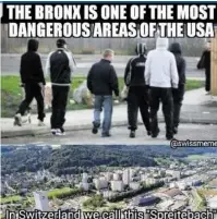  ??  ?? «Spreitenba­ch ist die ‹Bronx der Schweiz›»: Das Meme.