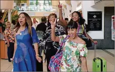  ??  ?? Regina Hall, left, Queen Latifah, Jada Pinkett Smith and Tiffany Haddish are shown in a scene from “Girls Trip.”